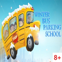 Зимняя парковка школьного автобуса