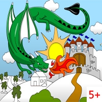 Замок и дракон: Раскраска