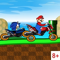 Марио против Соника: Гонки на мотоциклах
